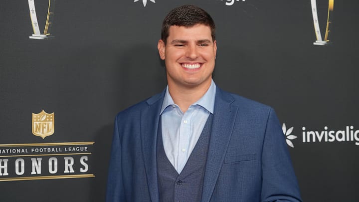 Feb 6, 2025; New Orleans, LA, USA; Trey Hendrickson on the red carpet before Super Bowl LIX NFL Honors at Saenger Theatre. Mandatory Credit: Kirby Lee-Imagn Images Feb 6, 2025; New Orleans, LA, USA; Trey Hendrickson on the red carpet before Super Bowl LIX NFL Honors at Saenger Theatre. Mandatory Credit: Kirby Lee-Imagn Images
