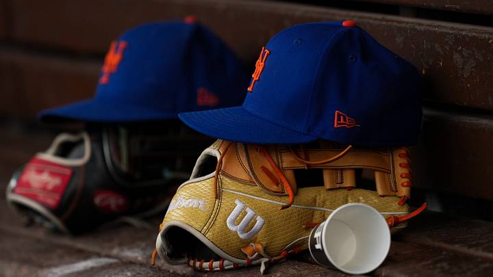 Jun 16, 2026; Cincinnati, Ohio, USA; Player hats of the New York Mets are seen in the dugout before the game between the New York Mets and the Cincinnati Reds at Great American Ball Park. Mandatory Credit: Aaron Doster-Imagn Images Jun 16, 2026; Cincinnati, Ohio, USA; Player hats of the New York Mets are seen in the dugout before the game between the New York Mets and the Cincinnati Reds at Great American Ball Park. Mandatory Credit: Aaron Doster-Imagn Images
