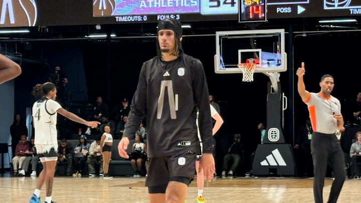 6-foot-8 Shon Abaev is a left-handed guard/forward who has been lighting up his senior season playing for Fear of God Athletics in the Overtime Elite League. The Cincinnati Bearcats are pursuing Abaev and their coaching staff was present to watch him play Friday night.