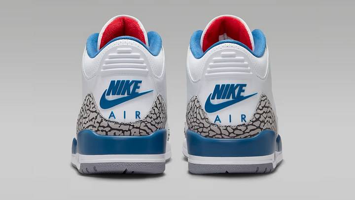 The Air Jordan 3 "True Blue" colorway. The Air Jordan 3 "True Blue" colorway.