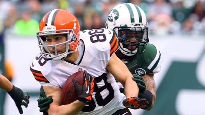 Former NFL receiver Josh Cooper (88), pictured here competing for the Cleveland Browns, has been hired as the new head football coach at the Casady School in Oklahoma.