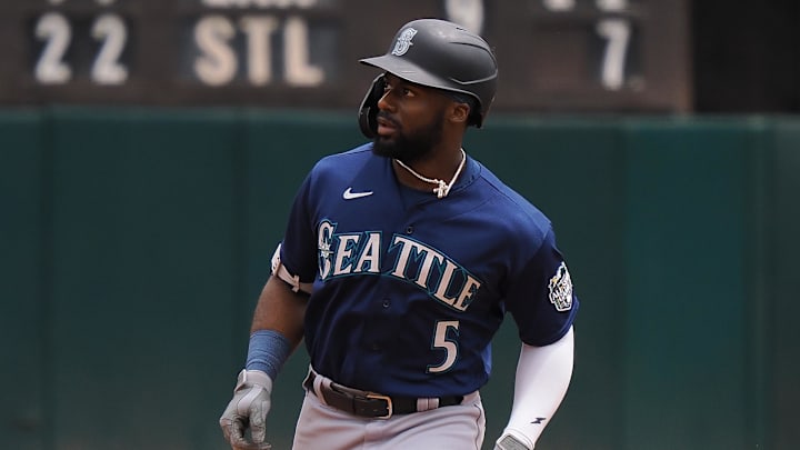Seattle Mariners left fielder Taylor Trammell (5)