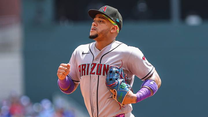 Aug 16, 2026; Cumberland, Georgia, USA; Arizona Diamondbacks second baseman Ketel Marte (4) runs to the dugout during the game against the Arizona Diamondbacks during the fourth inning at Truist Park. Mandatory Credit: Jordan Godfree-Imagn Images Aug 16, 2026; Cumberland, Georgia, USA; Arizona Diamondbacks second baseman Ketel Marte (4) runs to the dugout during the game against the Arizona Diamondbacks during the fourth inning at Truist Park. Mandatory Credit: Jordan Godfree-Imagn Images