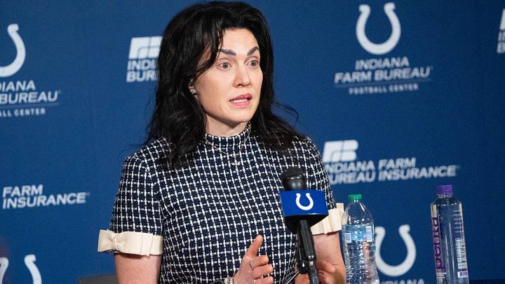 Carlie Irsay-Gordon speaks with media Monday, Jan. 5, 2026, during a press conference held at the Indianapolis Colts practice facility. Irsay-Gordon, the co-owner and CEO of the Colts, addressed questions about the team retaining head coach Shane Steichen and general manager Chris Ballard. Carlie Irsay-Gordon speaks with media Monday, Jan. 5, 2026, during a press conference held at the Indianapolis Colts practice facility. Irsay-Gordon, the co-owner and CEO of the Colts, addressed questions about the team retaining head coach Shane Steichen and general manager Chris Ballard.