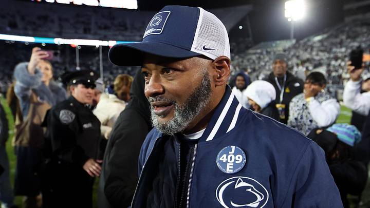 Nov 22, 2025; University Park, Pennsylvania, USA; Penn State Nittany Lions interim head coach Terry Smith walks on the field following the game against the Nebraska Cornhuskers at Beaver Stadium. Mandatory Credit: Matthew O'Haren-Imagn Images