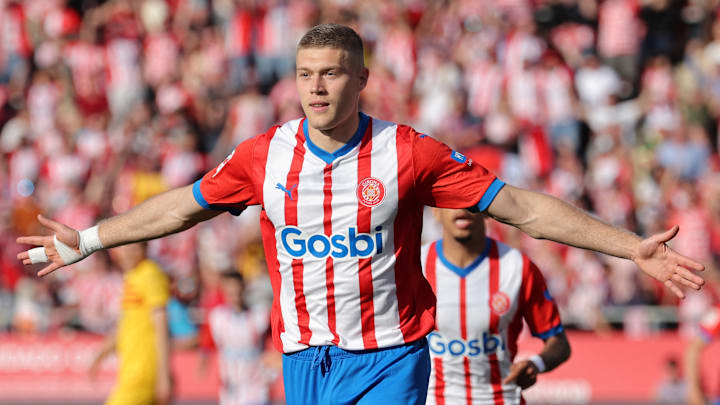 Artem Dóvbyk se incorporó al Girona en 2023, y su fichaje es el más caro del club hasta el momento 