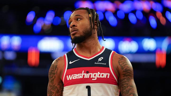 Nov 3, 2025; New York, New York, USA; Washington forward Cam Whitmore (1) looks on during the second half against the New York Knicks at Madison Square Garden. Mandatory Credit: Lucas Boland-Imagn Images Nov 3, 2025; New York, New York, USA; Washington forward Cam Whitmore (1) looks on during the second half against the New York Knicks at Madison Square Garden. Mandatory Credit: Lucas Boland-Imagn Images
