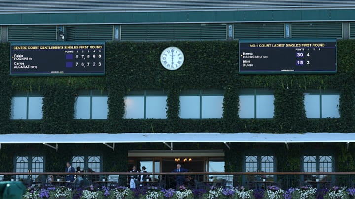 The outside of Wimbledon's Centre Court is shown.