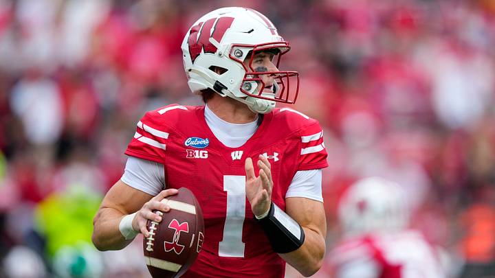 Wisconsin Badgers quarterback Colton Joseph. Wisconsin Badgers quarterback Colton Joseph.
