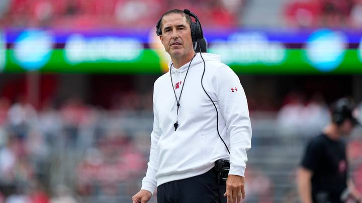 Sep 19, 2026; Madison, Wisconsin, USA; Wisconsin Badgers head coach Luke Fickell looks on during the first quarter against the Eastern Michigan Eagles at Camp Randall Stadium. Mandatory Credit: Jeff Hanisch-Imagn Images Sep 19, 2026; Madison, Wisconsin, USA; Wisconsin Badgers head coach Luke Fickell looks on during the first quarter against the Eastern Michigan Eagles at Camp Randall Stadium. Mandatory Credit: Jeff Hanisch-Imagn Images