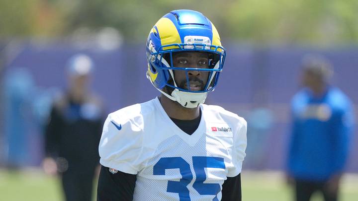 Jun 2, 2026; Woodland Hills, CA, USA; Los Angeles Rams cornerback Jaylen Watson (35) during organized team activities at Rams Practice Facility. Mandatory Credit: Kirby Lee-Imagn Images Jun 2, 2026; Woodland Hills, CA, USA; Los Angeles Rams cornerback Jaylen Watson (35) during organized team activities at Rams Practice Facility. Mandatory Credit: Kirby Lee-Imagn Images