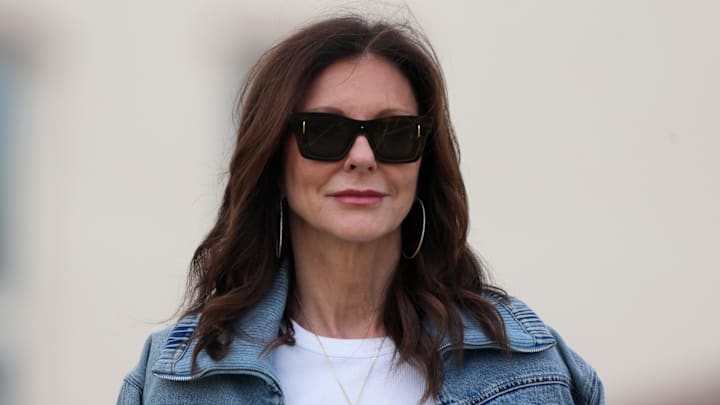 Dallas Cowboys chief brand officer Charlotte Jones Anderson at training camp at the River Ridge Fields.