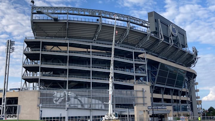Penn State's Beaver Stadium is under construction prior to the 2024 college football season.