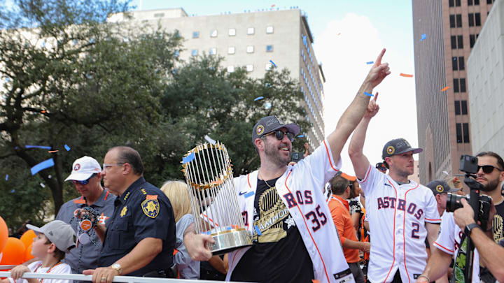 Justin Verlander at the Astros' World Series Parade Justin Verlander at the Astros' World Series Parade