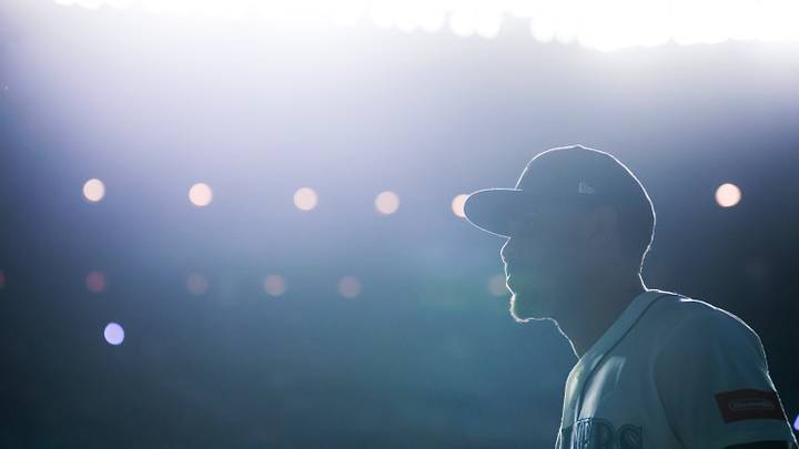 Sep 23, 2026; Seattle, Washington, USA; Seattle Mariners center fielder Julio Rodríguez (44) walks to the dugout following the top of the eighth inning against the Houston Astros at T-Mobile Park. Mandatory Credit: Joe Nicholson-Imagn Images