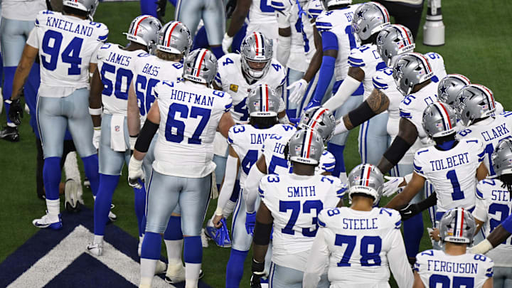 Dallas Cowboys quarterback Dak Prescott is introduced before the game against the Arizona Cardinals.