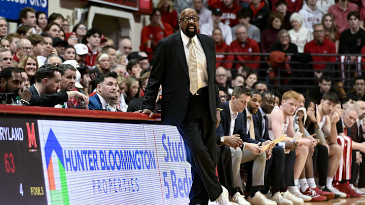 Indiana Hoosiers head coach Mike Woodson during the second half against the Maryland Terrapins at Simon Skjodt Assembly Hall.