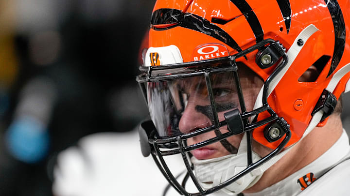 Cincinnati Bengals defensive end Trey Hendrickson (91) takes the field for the first quarter of the NFL Week 18 game between the Pittsburgh Steelers and the Cincinnati Bengals at Acrisure Stadium in Pittsburgh on Saturday, Jan. 4, 2025.