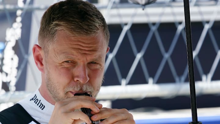 May 4, 2024; Miami Gardens, Florida, USA; Hass drive Kevin Magnussen (20) on the grid before the F1 Sprint Race at Miami International Autodrome. Mandatory Credit: John David Mercer-USA TODAY Sports May 4, 2024; Miami Gardens, Florida, USA; Hass drive Kevin Magnussen (20) on the grid before the F1 Sprint Race at Miami International Autodrome. Mandatory Credit: John David Mercer-USA TODAY Sports