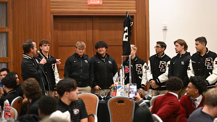 Rio Hondo Prep coach Mark Carson introduces his team at the CIF Luncheon.