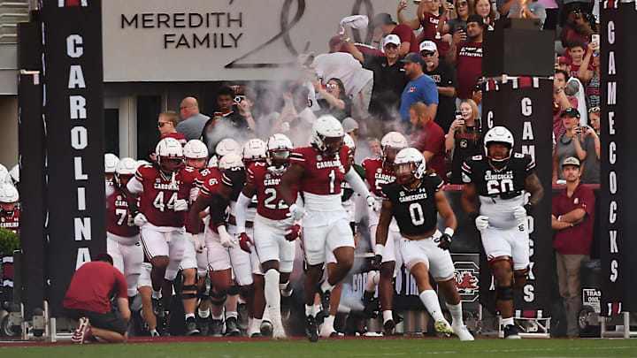 The South Carolina Gamecocks' entrance for the Garnet and Black Spring Game