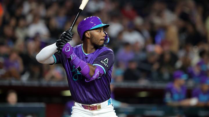 Jun 19, 2026; Phoenix, Arizona, USA; Arizona Diamondbacks designated hitter LuJames Groover against the Minnesota Twins at Chase Field. Mandatory Credit: Mark J. Rebilas-Imagn Images
