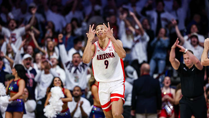 Arizona Wildcats forward Carter Bryant (9) has helped lead the Wildcats into a tie for first place in the Big 12.