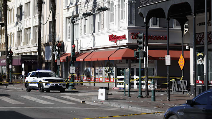 An intersection in New Orleans after the truck attack of Jan. 1, 2025.