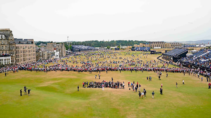 Jul 17, 2022; St. Andrews, SCT; Cameron Smith celebrates after winning the 150th Open Championship golf tournament at St. Andrews Old Course. Mandatory Credit: Rob Schumacher-Imagn Images Jul 17, 2022; St. Andrews, SCT; Cameron Smith celebrates after winning the 150th Open Championship golf tournament at St. Andrews Old Course. Mandatory Credit: Rob Schumacher-Imagn Images