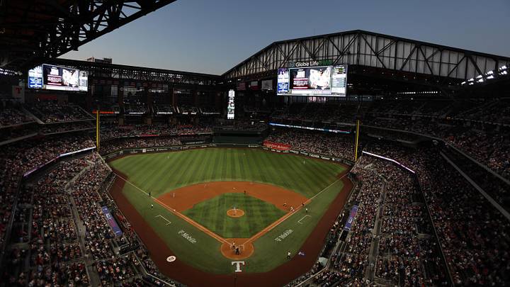 May 30, 2025; Arlington, Texas, USA; A general view of the ballpark with the roof open during the game between the Texas Rangers and the St. Louis Cardinals at Globe Life Field. Mandatory Credit: Tim Heitman-Imagn Images May 30, 2025; Arlington, Texas, USA; A general view of the ballpark with the roof open during the game between the Texas Rangers and the St. Louis Cardinals at Globe Life Field. Mandatory Credit: Tim Heitman-Imagn Images