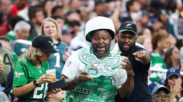 Philadelphia Eagles fans cheer during the game against Dallas Cowboys at AT&T Stadium. Mandatory Credit: Kevin Jairaj-Imagn Images Philadelphia Eagles fans cheer during the game against Dallas Cowboys at AT&T Stadium. Mandatory Credit: Kevin Jairaj-Imagn Images