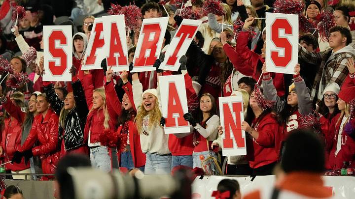Saraland fans cheer on their team as they play Clay-Chalkville at Protective Life Stadium in the AHSAA 6A State Championship game. Saraland fans cheer on their team as they play Clay-Chalkville at Protective Life Stadium in the AHSAA 6A State Championship game.