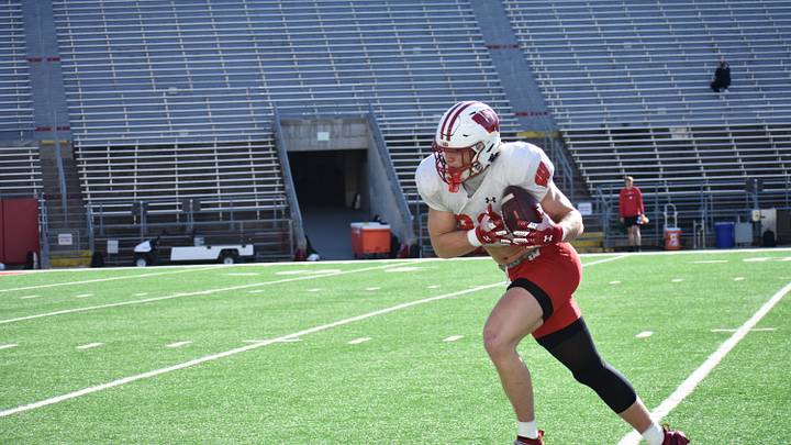 Wisconsin tight end Emmett Bork. Wisconsin tight end Emmett Bork.