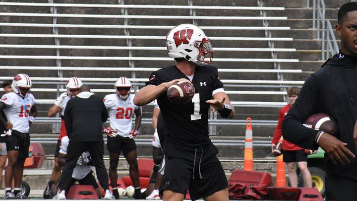 Colton Joseph throws during practice. Colton Joseph throws during practice.