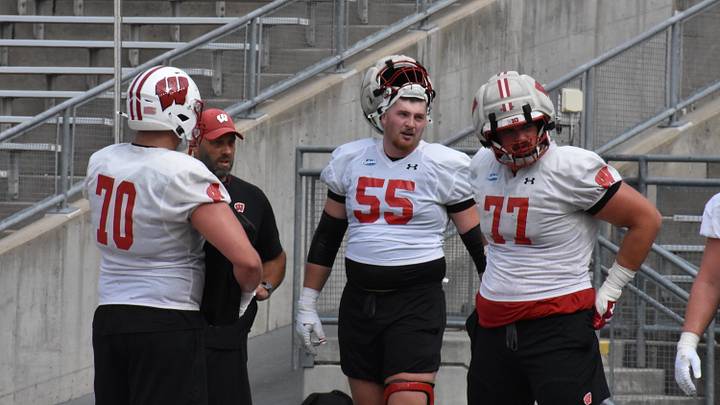 Wisconsin right tackle Kevin Heywood. Wisconsin right tackle Kevin Heywood.