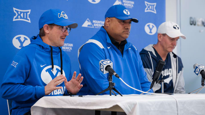 BYU head coach Kalani Sitake with coordinators Aaron Roderick and Jay Hill BYU head coach Kalani Sitake with coordinators Aaron Roderick and Jay Hill