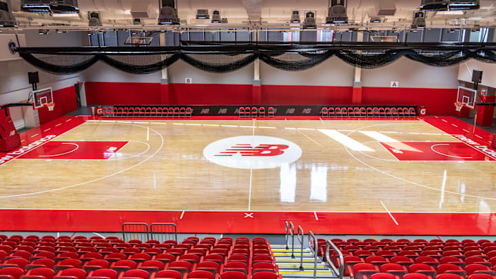 The basketball court at the TRACK on New Balance's Boston Campus. The basketball court at the TRACK on New Balance's Boston Campus.