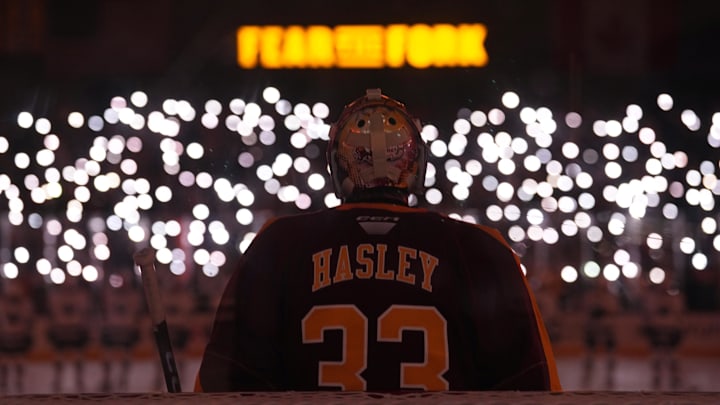 Connor Hasley was dominant in net Connor Hasley was dominant in net