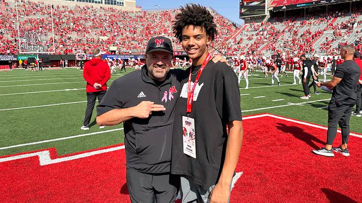 2027 four-star quarterback Trae Taylor with Nebraska football coach Matt Rhule before the 2024 Rutgers game. 2027 four-star quarterback Trae Taylor with Nebraska football coach Matt Rhule before the 2024 Rutgers game.
