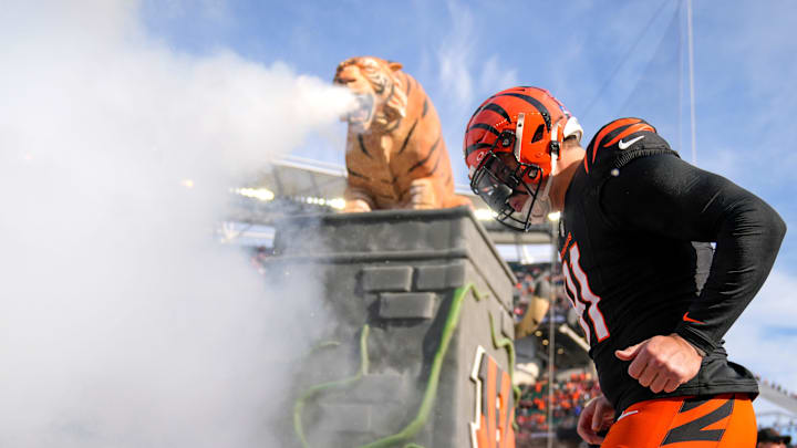 Cincinnati Bengals defensive end Trey Hendrickson (91) takes the field for the first quarter of the NFL Week 16 game between the Cincinnati Bengals and the Cleveland Browns at Paycor Stadium in downtown Cincinnati on Sunday, Dec. 22, 2024. The Bengals led 17-0 at halftime.