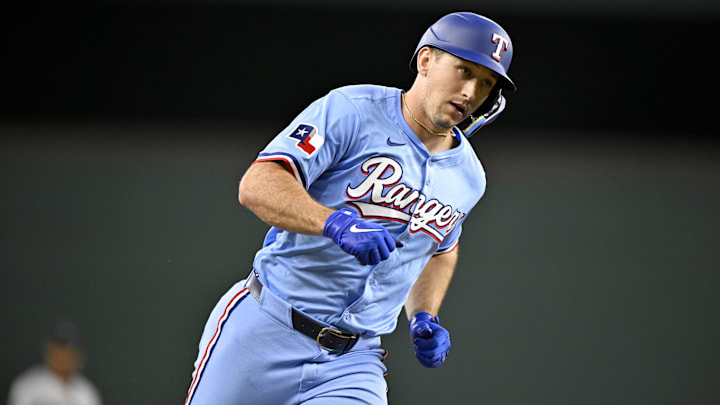 Texas Rangers left fielder Wyatt Langford.