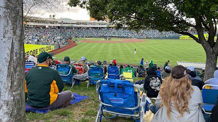 The lawn seating is a major point in Sutter Health Park’s favor.