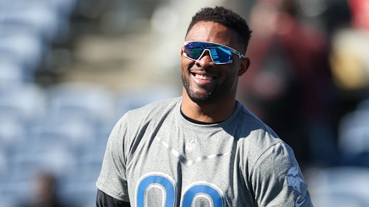 Feb 2, 2024; Orlando, FL, USA;  Minnesota Vikings linebacker Danielle Hunter (99) participates in