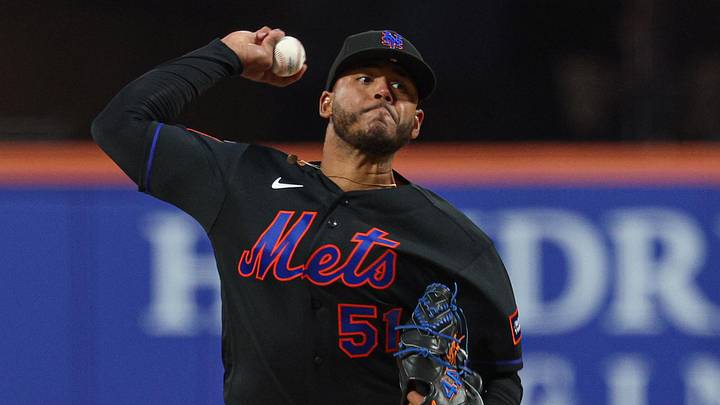 Apr 24, 2026; New York City, New York, USA;  New York Mets pitcher Freddy Peralta (51) delivers a pitch during the second inning against the Colorado Rockies at Citi Field. Mandatory Credit: Vincent Carchietta-Imagn Images