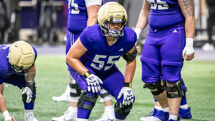 Kolt Dieterich drops into a stance in Dempsey Indoor. Kolt Dieterich drops into a stance in Dempsey Indoor.