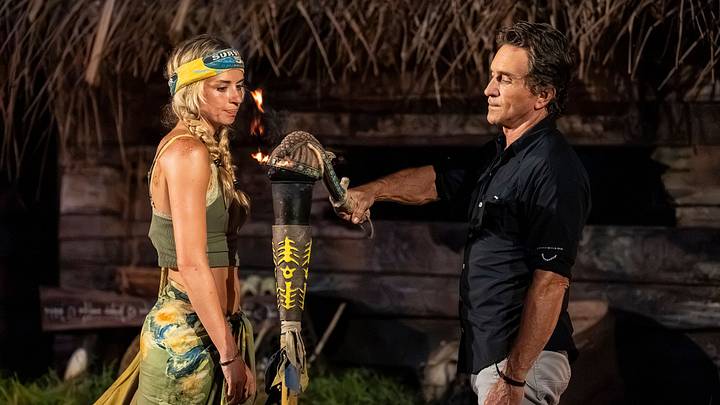 (L-R): Patt Cannaday and Jeff Probst in Survivor season 51 episode 3 (L-R): Patt Cannaday and Jeff Probst in Survivor season 51 episode 3