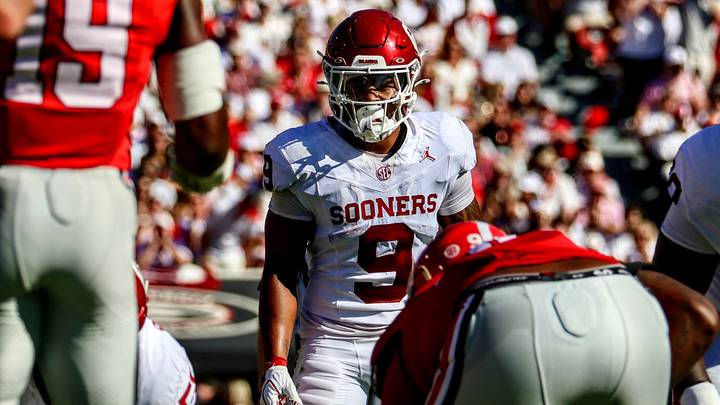 Oklahoma running back Lloyd Avant prepares for a snap against Georgia. The Sooners' running game has struggled all season.