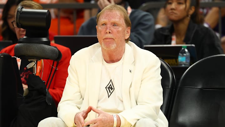 Oct 8, 2025; Phoenix, Arizona, USA; Las Vegas Aces owner Mark Davis during game three of the 2025 WNBA Finals at PHX Arena. Mandatory Credit: Mark J. Rebilas-Imagn Images Oct 8, 2025; Phoenix, Arizona, USA; Las Vegas Aces owner Mark Davis during game three of the 2025 WNBA Finals at PHX Arena. Mandatory Credit: Mark J. Rebilas-Imagn Images