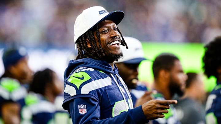 Riq Woolen of the Seattle Seahawks