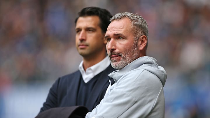 Erfolgreiches Duo: Trainer Tim Walter (vorne) und Sportvorstand Jonas Boldt (hinten)